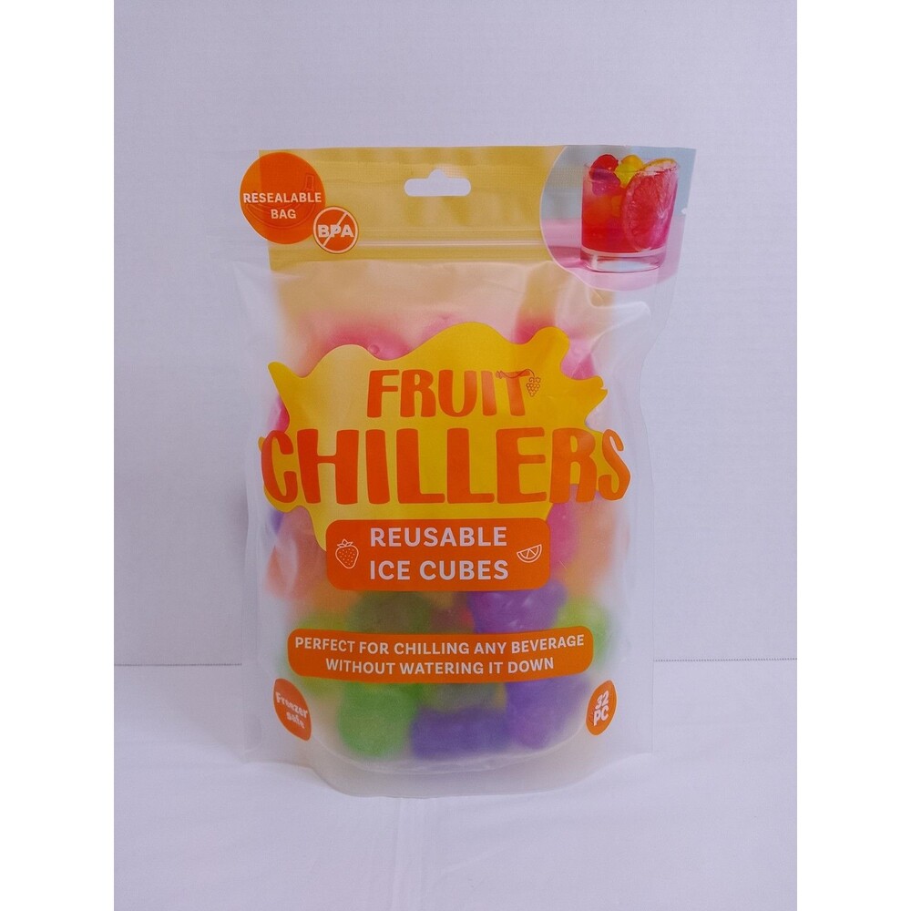 EVRIHOLDER Fruit Chillers Reusable Ice Cubes Drink Coolers 32 Pack NEW